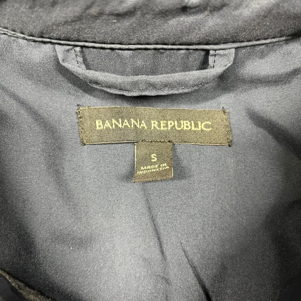 Banana Republic Lined Flannel Shirt Jacket Mens Navy Grey‎ Buffalo Plaid Small